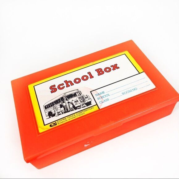 Vintage School Pencil Box Filled w/Graphing Tools & McDonald’s Stencils - Picture 2 of 11